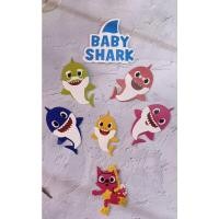 ราคา ป้ายตกแต่งเค้ก ปลาฉลาม HBD ป้ายBaby shark (19088441150)
