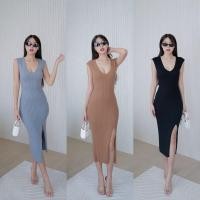 ราคา ꫛꫀꪝ TAG INTUON เดรสไหมพรมแขนกุดคอทรงลูกพีท ผ่าหน้า1ข้าง ตัวนี้ทอเป็นร่องใหญ่ ผ้าทอแน่นเหมือนเดิม (21304413626)