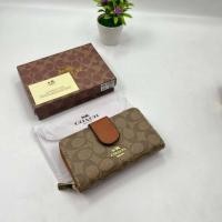 ราคา กระเป๋าสตางค์ Coach สำหรับผู้หญิงใบกลาง 2 พับ 1 ซิปไซส์ 6 นิ้ว (16026537897)