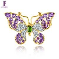 ราคา Lohaspie เครื่องประดับ2 5กะรัตสีเหลืองชุบทองเงินสเตอริงเข็มกลัด925สีอเมทิสต์ธรรมชาติเข็มกลัดพลอยไดออพไซด์โครเมี่ยม925เข็มกลัดเงินสำหรับเครื่องประดับผู้หญิง (18976402745)