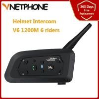 ราคา Vnetphone V6รถจักรยานยนต์ Bluetooth Intercom 1200M สำหรับรถจักรยานยนต์ผู้ขับขี่6คน BT ไร้สายกันน้ำ Interphone MP3 (21171151297)