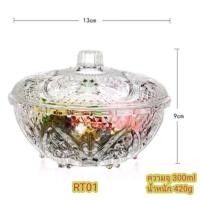 ราคา RTNS SHOP ชามแก้วใสพร้อมฝาปิด ชามสลัดคริสตัล ชามผลไม้ โถใส่ของขบเคี้ยว พร้อมส่ง (20642462086)