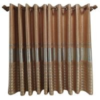 ราคา ผ้าม่านหน้าต่าง ผ้าม่านประตู เจาะห่วงตาไก่สำเร็จรูป ทูโทนปั๊มลาย (18529258605)