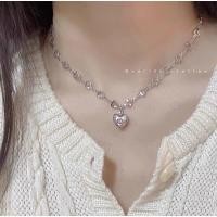 ราคา สร้อยคอโซ่หัวใจ จี้หัวใจสีชมพู (19743598531)