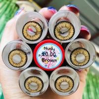 ราคา คอนแทคเลนส์ รุ่น Nudy สีเทา ตาล Gray Brown มีค่าสายตา 0 00 10 00 (15443420837)
