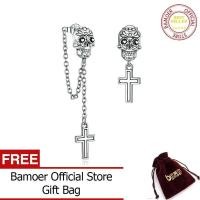 ราคา BAMOER แท้925เงินสเตอร์ลิงกะโหลกกับต่างหูไม้กางเขนสำหรับผู้หญิงเครื่องประดับรมดำเงิน BSE419 (4009712144)