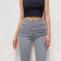 ราคา พร้อมส่ง กางเกงยีนส์ผู้หญิง ทรงบอย เอวสูง กางเกงผู้หญิง เอวสูง กางเกงยีนส์ ผญ กางเกงยีนส์ยืด ยีนส์เอวสูง (17322610220)