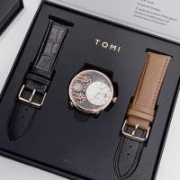ราคา watch house NEW นาฬิกา TOMI แบรนด์แท้100 เข็มเล็กเดินออโต้ สายใส่ง่าย มีสาย2สีใน1เซ็ต สวมใส่สบาย กันน้ำ 100 เปอร์เซ็น ขนาดหน้าปัด 38 mm (19727080977)