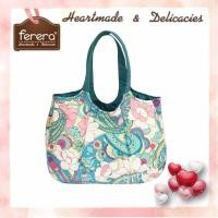 ราคา FERERA เฟอเรร่า กระเป๋าถือคล้องแขน กระเป๋าผ้าคอตตอน100 ลายดอก (9037416656)