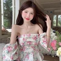 ราคา พร้อมส่ง กทม เสื้อเชิ้ตแขนสั้น เปิดไหล่ ผ้าร่อง เรียบหรู เริ่ดมาก เสื้อปาดไหล่ ชุดไปทะเล สําหรับผู้หญิง Floral (19595156487)