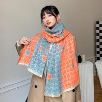 ราคา ฤดูใบไม้ร่วงและฤดูหนาวมิกกี้ jacquard สีจับคู่ผ้าพันคอแคชเมียร์เลียนแบบผู้หญิงสไตล์เกาหลีแมทช์ลุคง่ายสองด้านกันความร้อนเครื่องปรับอากาศผ้าคลุมไหล่ผ้าพันคอ (19971109817)