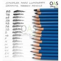 ราคา STAEDTLER Mars Lumograph ดินสอเกรด มีความเข้มหลากหลายให้เลือก HB B 2B 3B 4B 5B 6B 7B EE 9B H 2H 3H 7H 8H 9H F (531268580)
