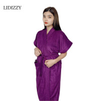 ราคา ชุดคลุมอาบน้ำ ผ้าขนหนู สำหรับผู้หญิงและผู้ชาย ขนาดฟรีไซส์ สีม่วง (17213036565)