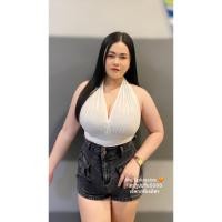 ราคา เสื้อสาวอวบ คล้องคอ ผ้าเรย่อน โชว์หลัง เซ็กซี่ (20528883207)