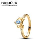 ราคา Pandora Disney Cinderella 14k gold plated ring with clear and fancy light blue cubic zirconia เครื่องประดับ แหวน แหวนทอง สีทอง แหวนสีทอง แหวนแพนดอร่า แพนดอร่า (21161387478)