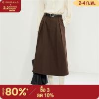 ราคา GIORDANO Women Skirts Tencel High Waist Long Skirts Button Closure Zip Fly A Line Simple Fashion Casual Pleated Skirts 18464903 (21344516943)