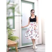 ราคา กระโปรงผ้าโฟมลายดอก เอวยืด 27 34 นิ้ว มีซิปหลังยาว27นิ้ว (20912275058)