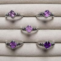 ราคา แหวนพลอยอเมทิสต์ เจียรเหลี่ยม Amethyst ฟรีไซส์ (20694718143)