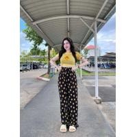 ราคา เซตอมยิ้ม เสื้อไหมพรม กางเกงอัดพลีท สุดน่ารัก งานนำเข้า FREESIZE (20269486196)