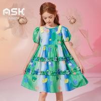 ราคา ASK JUNIOR ชุดเดรสเจ้าหญิงมัดย้อมผ้าฝ้ายบริสุทธิ์หวานสำหรับเด็กผู้หญิงอายุ4 15ปีใส่สบายๆคลุมชุดกระโปรงพิมพ์ลาย (21187380734)