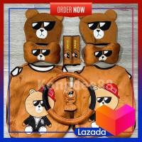 ราคา หุ้มเบาะรถยนต์ ลายหมีบราวน์แว่นดำ ผ้ากำมะหยี่ปักลายอย่างดี เท่มาก (9882677882)