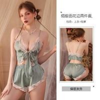 ราคา ชุดนอนเช็กซี่ๆ ชุดนอนไม่ไเนอน เซตสองชิ้นผ้าลูกไม้ ผ้าซาตินผูกโบว์ผีเสื้อ ส่งไวจากไทย1 3วัน H9170 (20729828827)