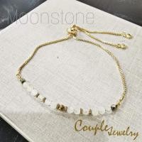 ราคา แฟชั่นสร้อยข้อมือโซ่ทองสายปรับรูดหิน Moonstone (10552617068)