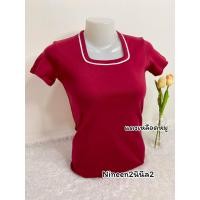 ราคา เสื้อคอเหลี่ยม ทรงเสื้อสวยมาก พร้อมส่ง ผ้าคอตตอน ผ้าดีมากผ้านุ่มและนิ่ม ผ้ายืดใส่สบาย งานป้าย tee project เสื้อยืดยืดคอเหลี่ยม เสื้อยืด เสื้อยืดหญิง (19925361417)