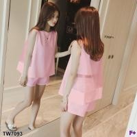 ราคา TW7093 Set 2 ชิ้น เสื้อแขนกุดผ้าซาร่า กางเกงขาสั้น (3964988205)