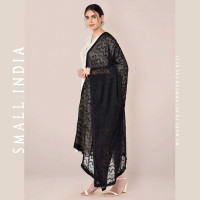 ราคา ส่งฟรี SMALL INDIA Embroidered Soft Chiffon Dupatta ผ้าคลุมไหล่อินเดีย Beautiful Dupatta For Women (19673642692)