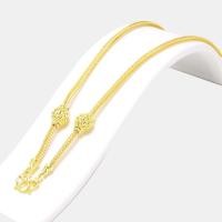 ราคา สร้อยคอทอง หนัก 1บาท ยาว 18นิ้ว ลายสี่เสาคั่นตุ้ม สร้อยคอไม่ลอก ไม่ดำ ชุบเศษทองเยาวราช ชุบทอง100 งานฝีมือจากช่างเยาวราช (17315973431)
