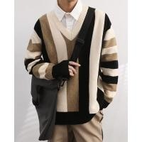 ราคา MNO 9 Sweater 2316 เสื้อสเวตเตอร์ชาย ลายทาง3สี คอวี ผ้าถักไหมพรม สไตล์เกาหลี เสื้อไหมพรมชาย เสื้อกันหนาวสเวตเตอร์ชาย เสื้อไหมพรมผู้ชาย (20603314591)