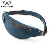 ราคา Royal Bagger Retro Crazy Horse หนังกระเป๋าคาดเอวกระเป๋าสะพายหน้าอกกีฬากลางแจ้งท่านสุภาพบุรุษกระเป๋าโทรศัพท์กระเป๋าสะพายไหล่ของแท้ (9721765452)