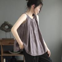 ราคา มีไซส์ใหญ่ Plus Size M 4XL Womens Sleeveless Summer Tanks Solid Color Fashion A line Female Tops Vintage Cotton Linen Camisoles (19370536302)