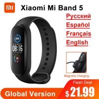 ราคา Global Version Xiaomi Mi Band 5 Smart Bracelet 4 Color AMOLED Screen Miband 5 Smartband Fitness Traker Waterproof Smart Band 5 (10170612273)