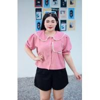 ราคา BN225 เสื้อครอปเชิ้ตผ้าลูกฟูกสาวอวบ ปกบัวแต่งลูกไม้รอบปก แขนตุ๊กตา อก50 (21059842656)