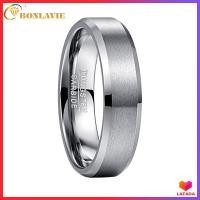 ราคา BONLAVIE 6mm Basic Matte Finish 100 Real Tungsten Carbide Wedding Ring for Men Beveled Edge Engagement Band Comfort Fit Size 7 12 (10638672201)