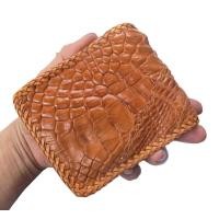 ราคา งานสวย หนังแท้ต้องที่ร้าน NawaBizz สีแทน และ สีขาว แบบเย็บต่อลาย กระเป๋าหนังจระเข้เเท้ ดูมีเสน่ห์เป็นหนังสีแทน เย็บขอบด้วยเชือกหนังถักตลอดใบ (7159716542)