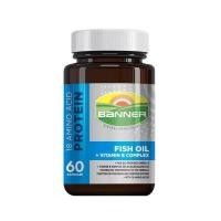 ราคา Banner Fish Oil Vitamin B Complex แบนเนอร์ ไฮ บี ผสมน้ำมันปลา บรรจุ 60 เม็ด จำนวน 1 กระปุก (19921894658)