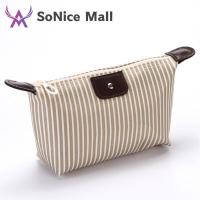 ราคา Long Makeup Bag Stripe Pattern Folding Bag Waterproof Pouch Travel Wash Portable (10669886357)