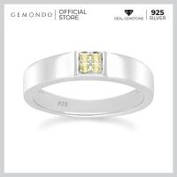 ราคา Gemondo แหวนเงินแท้ 925 Sterling Silver ชุบโรเดียม ประดับบุษราคัม Yellow Sapphire เรียง 4 เม็ด ทรงแหวนปลอกมีด (19807219401)