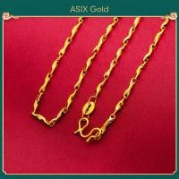 ราคา ASIX GOLD สร้อยคอทองคำ 24K สำหรับผู้หญิง สร้อยคอทองคำเรียบง่ายแฟชั่นเกาหลี หลายสไตล์ ไม่ดำ ไม่ลอก (14902963777)