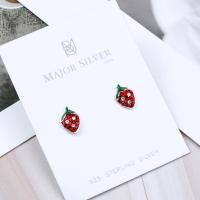 ราคา Strawberry silver earring สตอเบอรี่ 7 mm ใส่พลอย ต่างหูเงินแท้ 92 5 ต่างหูน่ารักๆ แฟชั่น สไตล์เกาหลี ต่างหูเงินแท้ 100 Major Silver (11334476359)