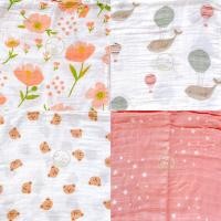 ราคา Little Muslin ผ้าห่อตัว 4 ผืน มัสลินแบมบู ผ้าอ้อม ผืนใหญ่ ผ้ามัสลิน ผ้าใยไผ่ เยื่อไผ่ออแกนิก ขนาด 120x120cm (12628156572)
