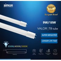 ราคา Simonจากสเปน แอลอีดี คุณภาพมาตราฐานกว่า 100ปี จากสเปน หลอดไฟ LED T8 tube 9w 18W 3000k 4000k 6500k หลอดไฟแอลอีดี นีออน หลอดยาว (9131080224)