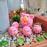 ราคา ตุ๊กตาเซรามิคแต่งสวน หมูสีขมพู 1 ชุด 5 ตัว (7149674519)