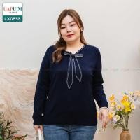 ราคา LX0533 เสื้อแขนยาว สาวอวบ เสื้อคอวี แขนยาว มีเชือกผูกโบว์ช่วงคอ เพิ่มความหวาน เนื้อผ้ายืดหยุ่น สวมใส่สบาย เสื้อผ้าพลัสไซส์ เสื้อผ้าสาวอวบ คุณภาพพรีเมี่ยม เสื้อ แขน ยาว คน อ้วน เสื้อ เชิ้ต แขน ยาว ผู้ 