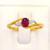 ราคา Happy Jewelry แหวนพลอยทับทิม ทองแท้ 9k 37 5 เพชรเกสร PL148 (20727694347)