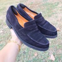 ราคา ส่งฟรี 8US 26cm 41eu Clarks Collection Trish Rose Slip On Loafer Black Suede Vibram Sole Premium Pre owned Authentic (21362960374)