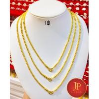 ราคา สร้อยคอทองลายเปียหางกระรอก ทองชุบ ทองหุ้ม สวยเสมือนจริง JPgoldjewelry น้ำหนัก 2สลึง 1บาท 2บาท 3บาท 5บาท (19492776649)